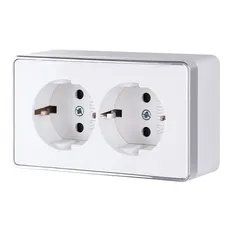 Изображение Розетка двойная с заземлением Gallant (белая) W5072101