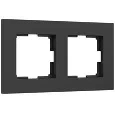 Изображение Рамка на 2 поста Slab (черный матовый) W0022908
