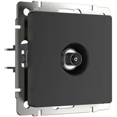 Изображение ТВ-розетка проходная (черный матовый) W1184008
