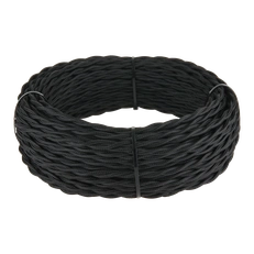 Изображение Ретро кабель витой 2х1,5 (черный) 20 м W6452208