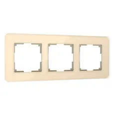 Изображение Рамка из стекла на 3 поста Elite айвори W0032443