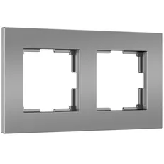 Изображение Рамка на 2 поста Slab (серебро матовый) W0022965