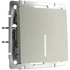 Изображение Выключатель одноклавишный с подсветкой (дымчатый матовый) W1210104