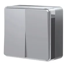 Изображение Выключатель двухклавишный Gallant (серебряный) W5020006